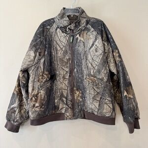 Remington Hunting Jacket Men Large Mossy Oak Camo Insulated Coat Bomber Hardwood